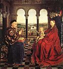 Jan Van Eyck Canvas Paintings - The Virgin of Chancellor Rolin